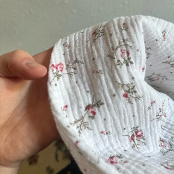 Gauze Cotton White Floral Dress - Picture 7 of 8